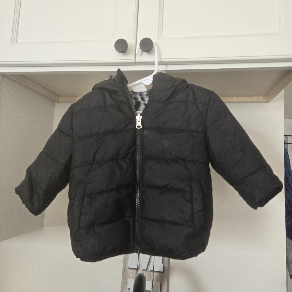 Black Cheetah Winter Coat